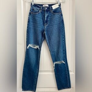 Abercrombie & Fitch Women’s Ultra High Rise Ankle Straight Jeans 25 X-Long